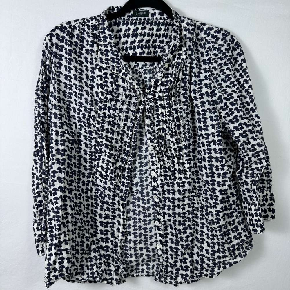 J. Crew Women's Black and White Button Down Top Womens No Size